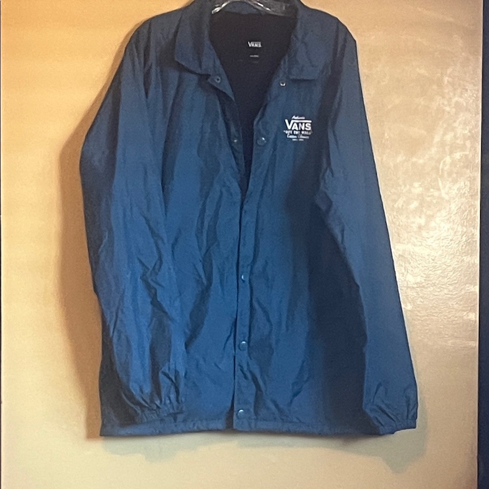 Vans Men's Dark Blue Snap-Front Windbreaker